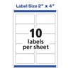 Avery Glossy White Easy Peel Mailing Labels w/Sure Feed, Laser, 2x4, PK250 06528